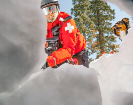Malea Jordan and her avalanche rescue dog Ripp training at Northstar ski resort in Tahoe, CA Dan Depew - commercial and editorial portrait photographer and art director based in Seattle